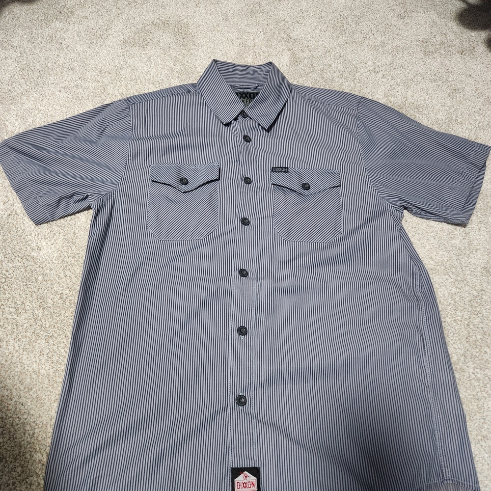 DIXXON Men's Black and White Striped Shirt